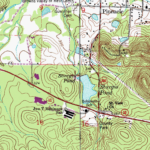 Topographic Map of Sturgis Pond Dam, AR