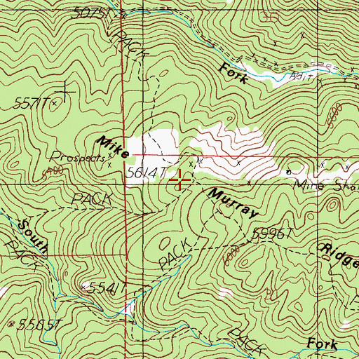 Topographic Map of Mike Murray Ridge, MT