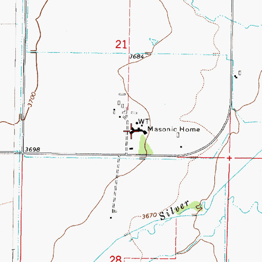 Topographic Map of Masonic Home, MT