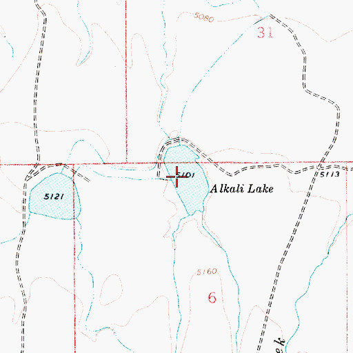 Topographic Map of Alkali Lake, MT