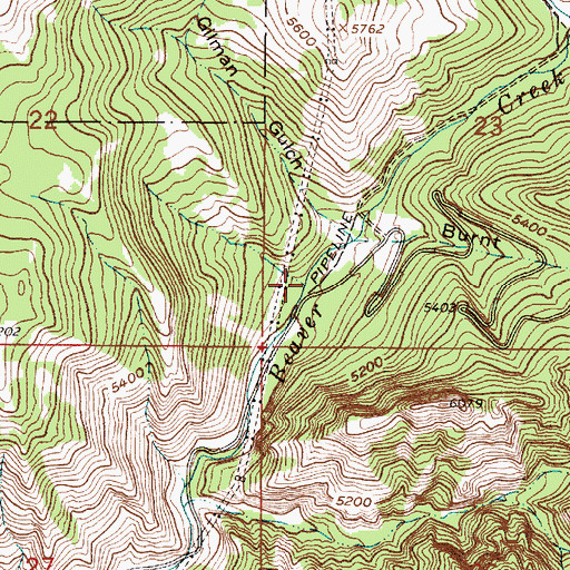 Topographic Map of Sulphur Gulch, MT
