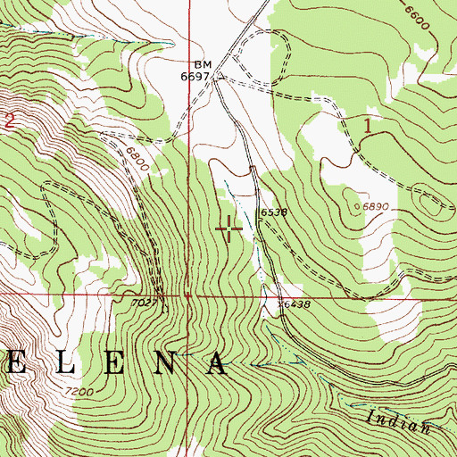Topographic Map of Indian Flats Work Center, MT