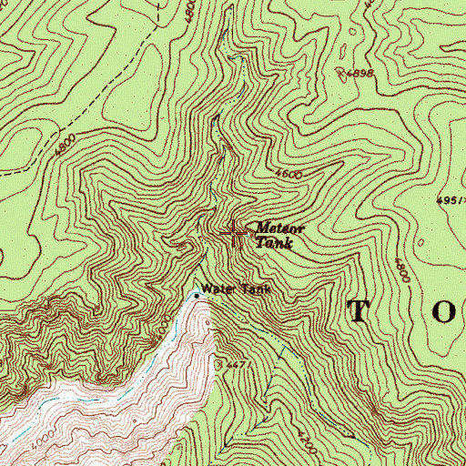 Topographic Map of Meteor Tank, AZ