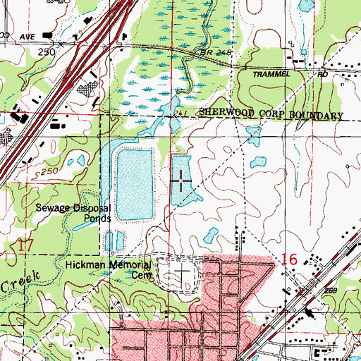 Topographic Map of Matthews Lake, AR