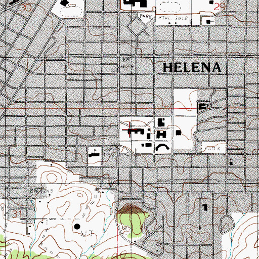 Topographic Map of Montana State Capitol, MT