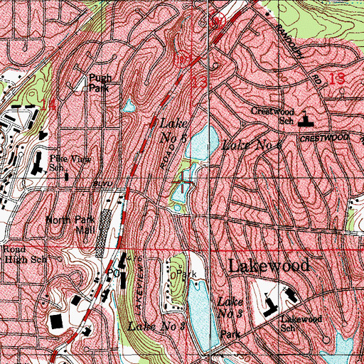 Topographic Map of Lakewood Lake Number Six Dam, AR