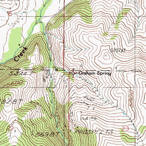 Topographic Map of Graham Spring, MT