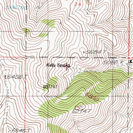 Topographic Map of Kelley Spring, MT