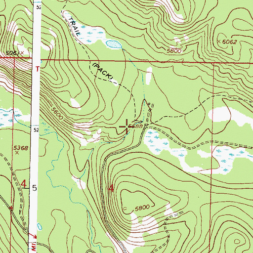 Topographic Map of Indian Meadows Livestock Trail Head, MT