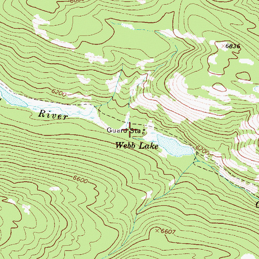 Topographic Map of Webb Lake Guard Station, MT
