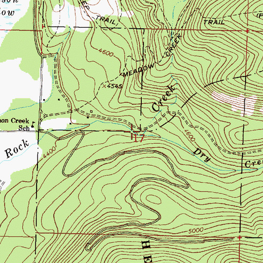 Topographic Map of Day Creek Livestock Trail Head, MT