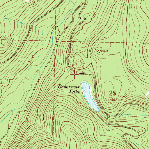 Topographic Map of Reservoir Lake Livestock Trail Head, MT