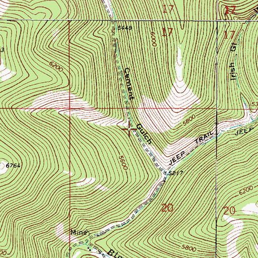 Topographic Map of Lucky Gulch, MT