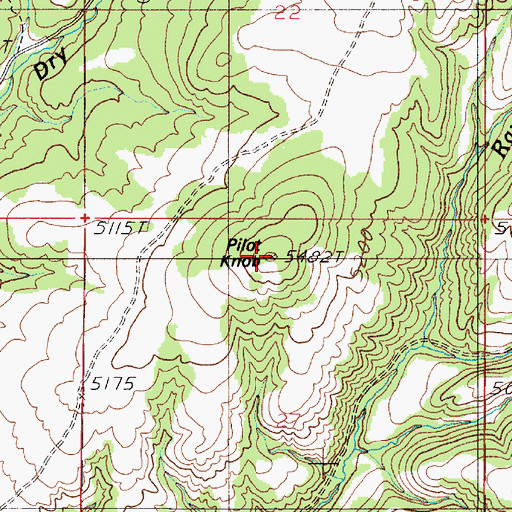 Topographic Map of Pilot Knob, MT