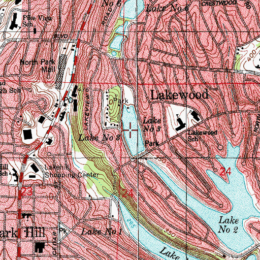 Topographic Map of Lake Number Three, AR