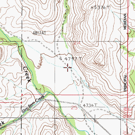 Topographic Map of Prairie Gulch, MT