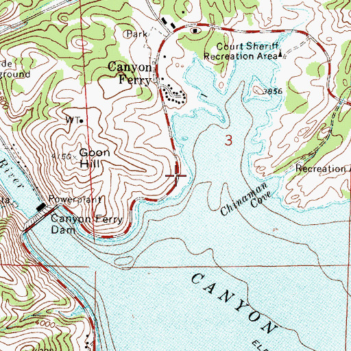 Topographic Map of Ponderosa Picnic Area, MT