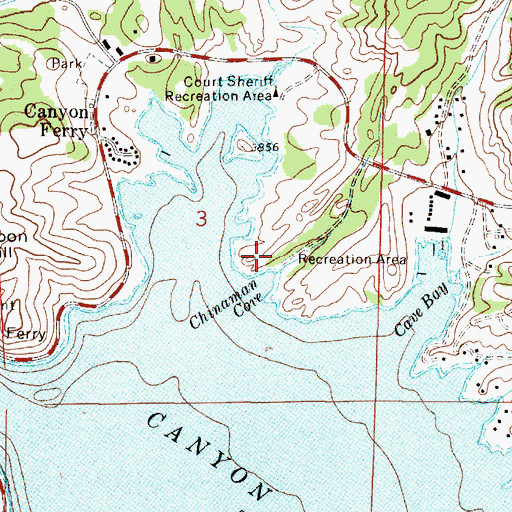 Topographic Map of Chinaman Cove Campground, MT