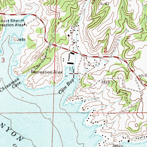Topographic Map of Cave Bay Campground, MT