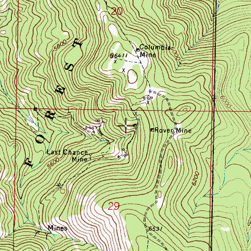 Topographic Map of Seven Up Pete Mine, MT