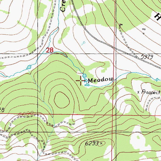 Topographic Map of Beaver Ponds, MT