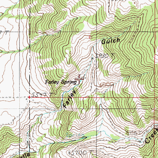 Topographic Map of Farley Spring, MT