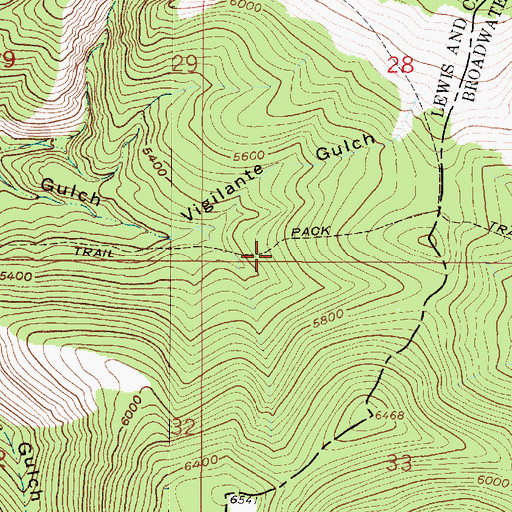 Topographic Map of Vigilante National Recreation Trail, MT
