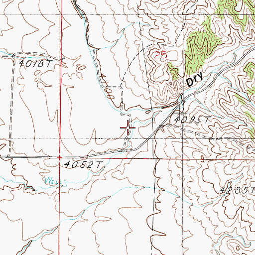 Topographic Map of Dry Gulch, MT