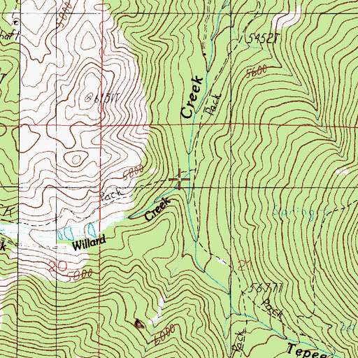 Topographic Map of Willard Creek, MT