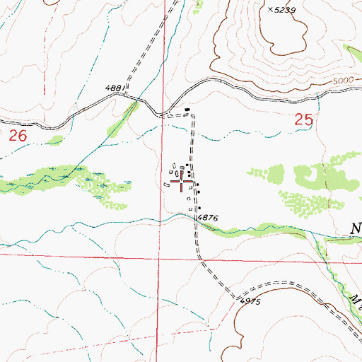 Topographic Map of Keiley, MT