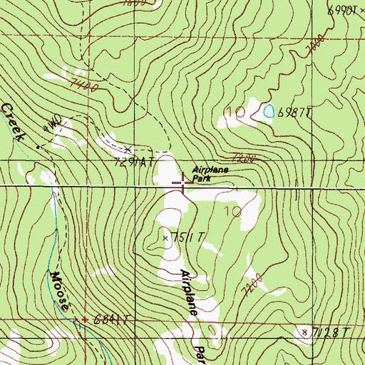 Topographic Map of Airplane Park, MT