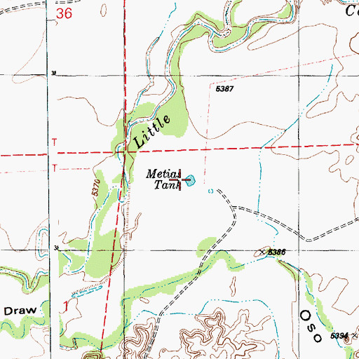 Topographic Map of Metias Tank, AZ