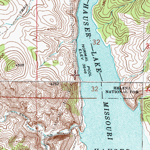 Topographic Map of Black Sandy Beach, MT