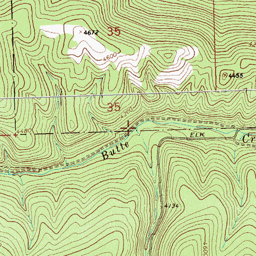 Topographic Map of Marshall Creek, MT