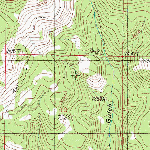 Topographic Map of Mill Gulch Spring, MT