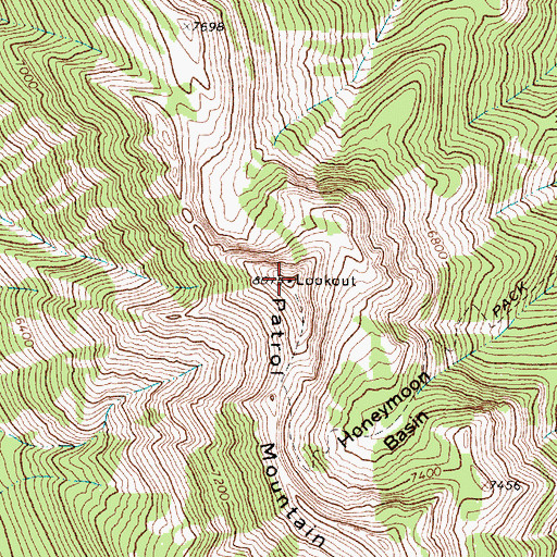 Topographic Map of Patrol Mountain Lookout, MT