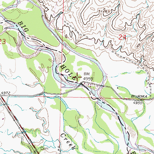 Topographic Map of Glen Campground, MT