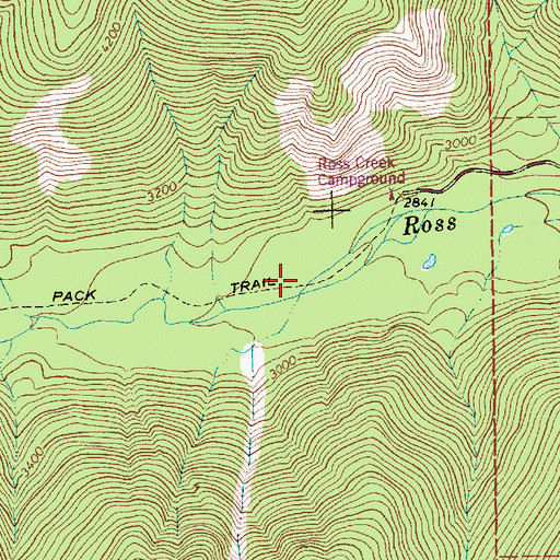 Topographic Map of Ross Creek Natural Area, MT