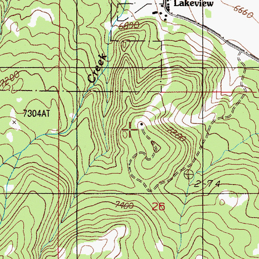 Topographic Map of Lakeview Mountain Ski Area, MT