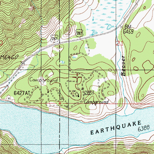 Topographic Map of Beaver Creek Campground, MT