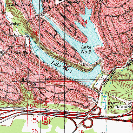 Topographic Map of Lakewood Lake Number One, AR