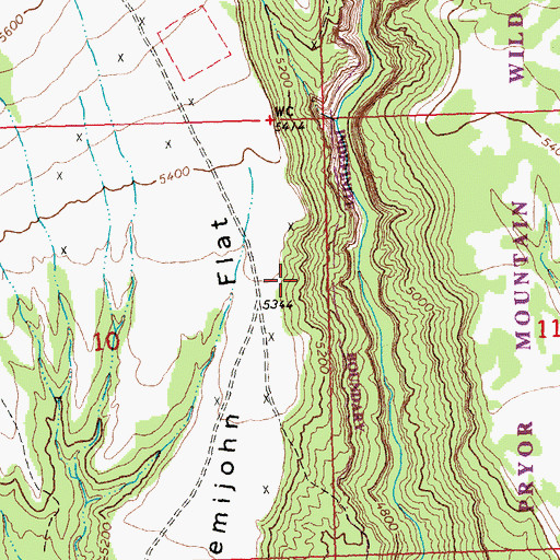 Topographic Map of Teepee Rings, MT