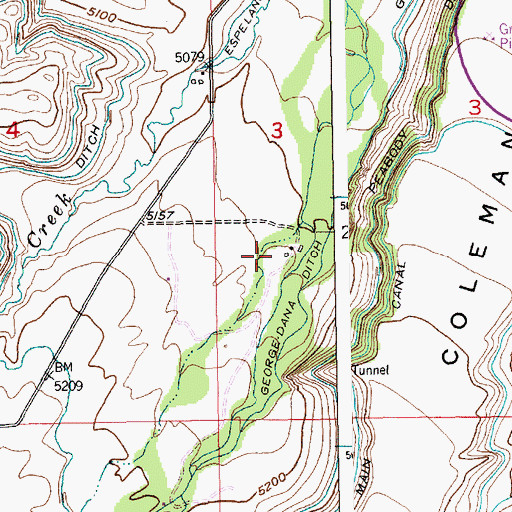 Topographic Map of Brown Place, MT