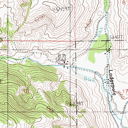 Topographic Map of Meyer Creek Work Center, MT