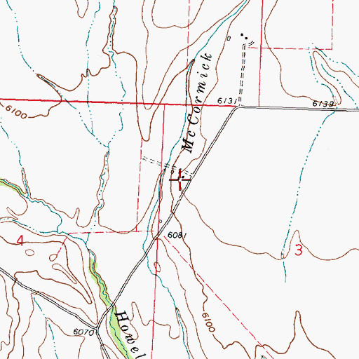 Topographic Map of Christensen Ranch, MT