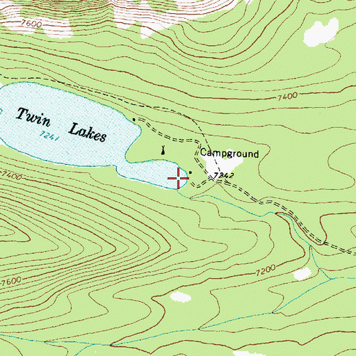 Topographic Map of Twin Lakes Forest Service, MT