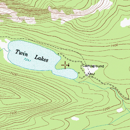 Topographic Map of Twin Lakes Campground, MT