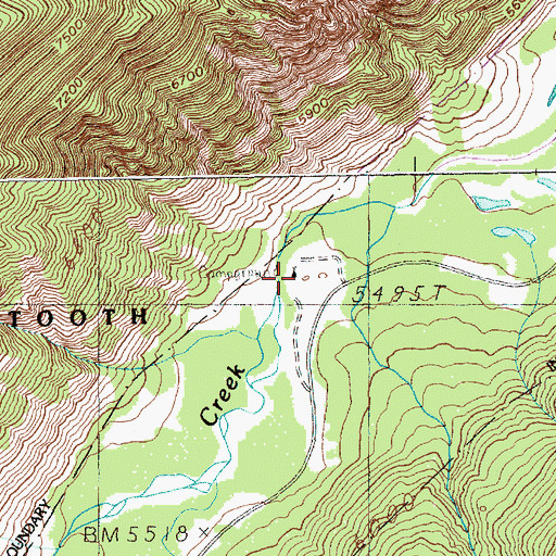 Topographic Map of Sand Dune Recreation Site, MT
