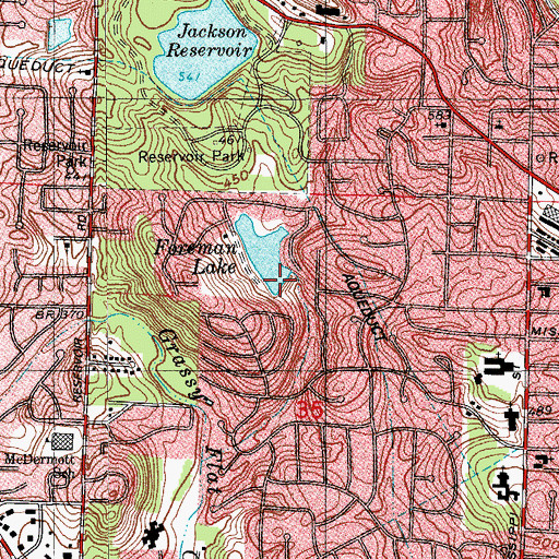 Topographic Map of Foreman Lake Dam, AR