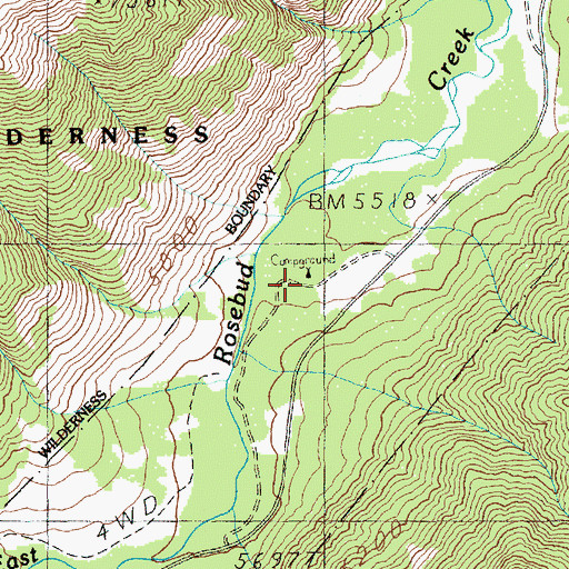 Topographic Map of Jimmy Joe Recreation Site, MT